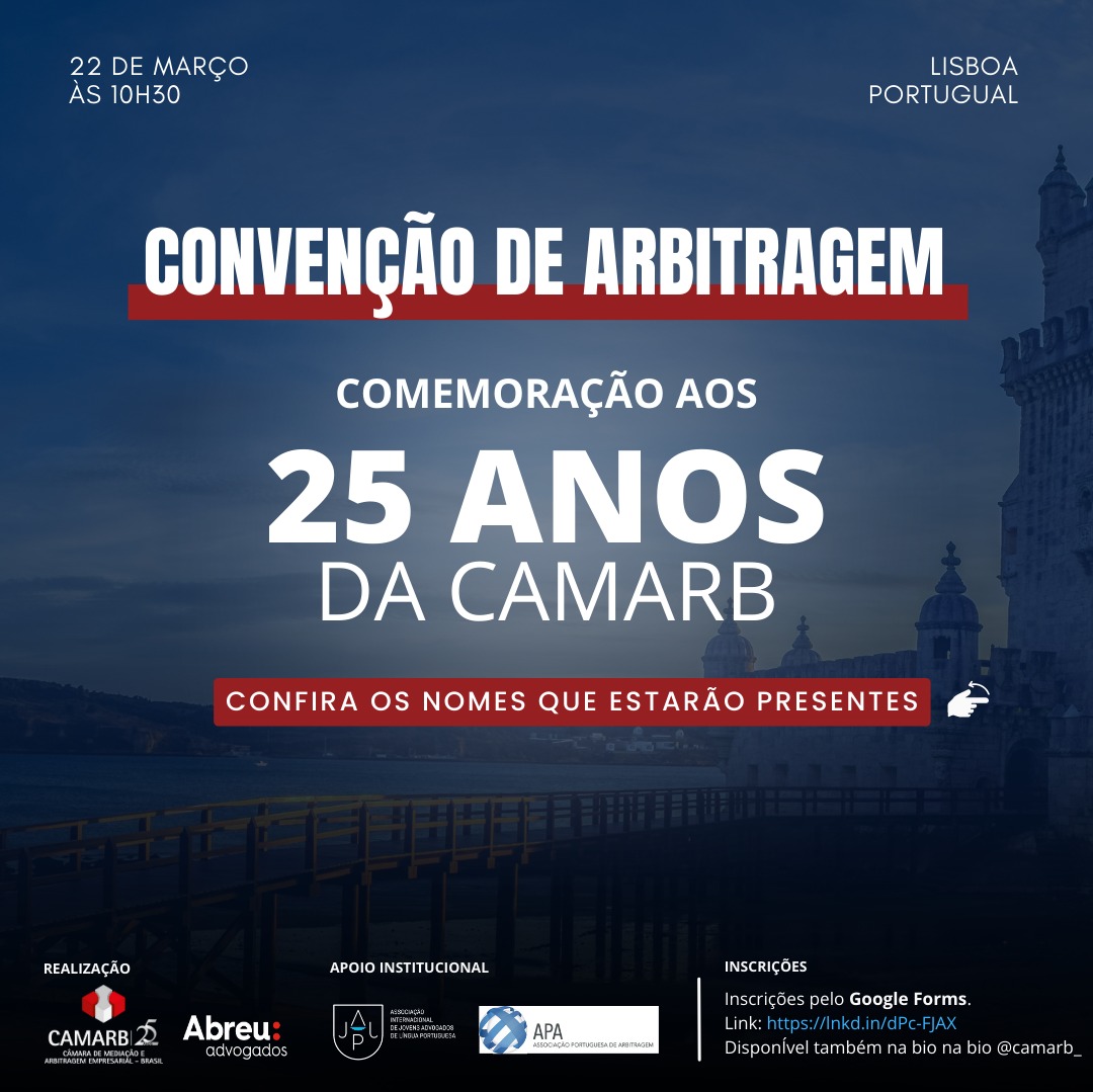 Convenção de Arbitragem I 22 de Março I 10.30horas I Lisboa